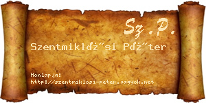 Szentmiklósi Péter névjegykártya